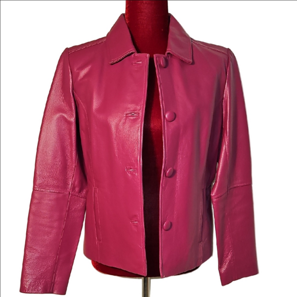 Chadwicks Jackets & Blazers - Women's Pink Leather Jacket Size 8